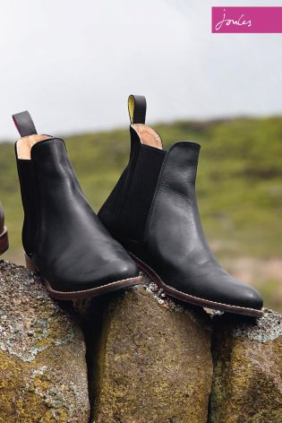 Joules Westbourne Black Leather Chelsea Boot